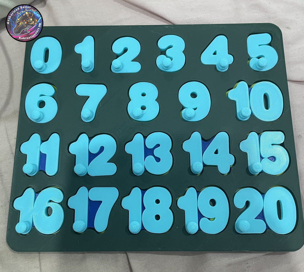 Numbers 0 to 20 Puzzle - Braille version available