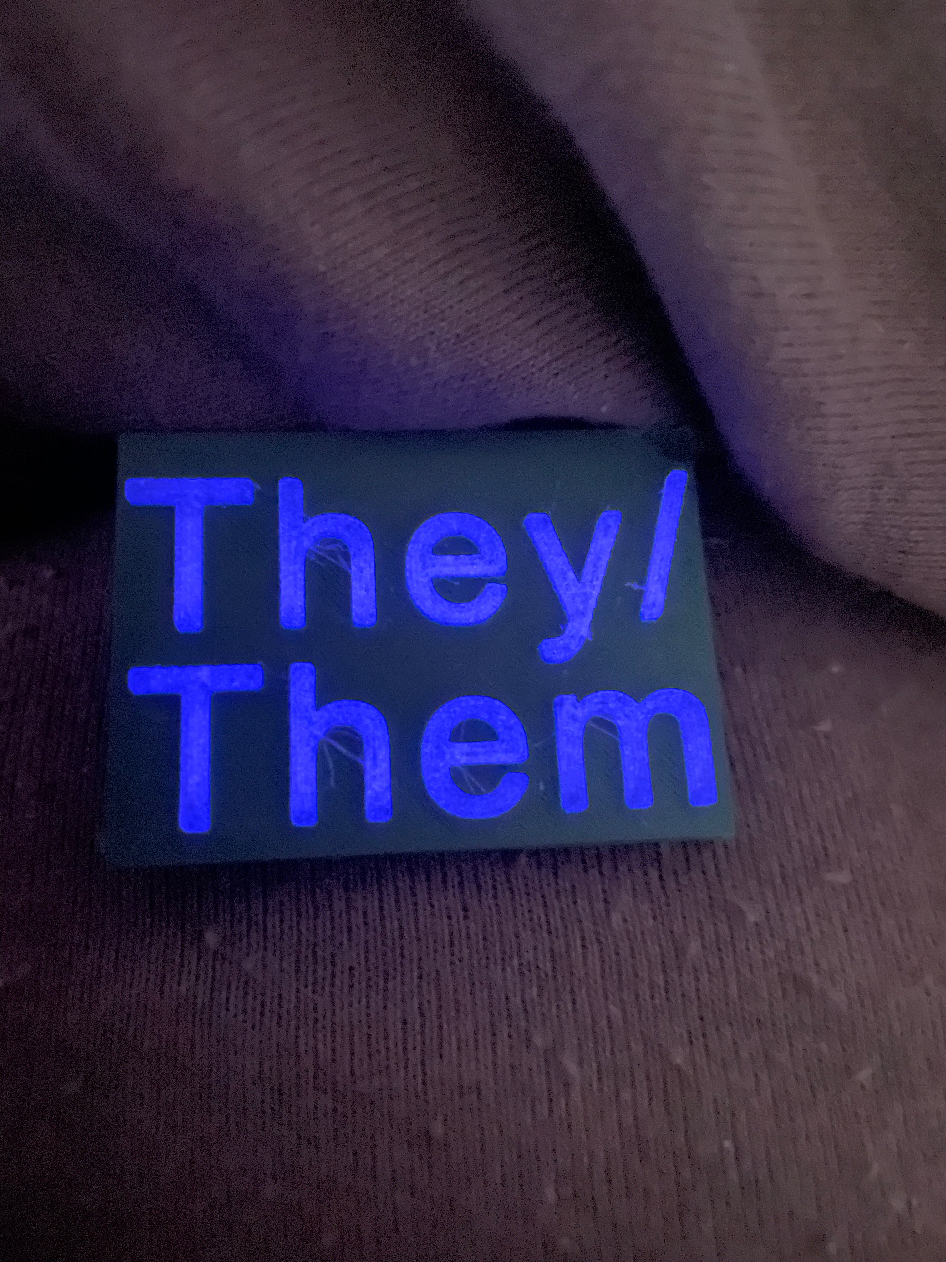 Glow in the Dark Pronouns Pin