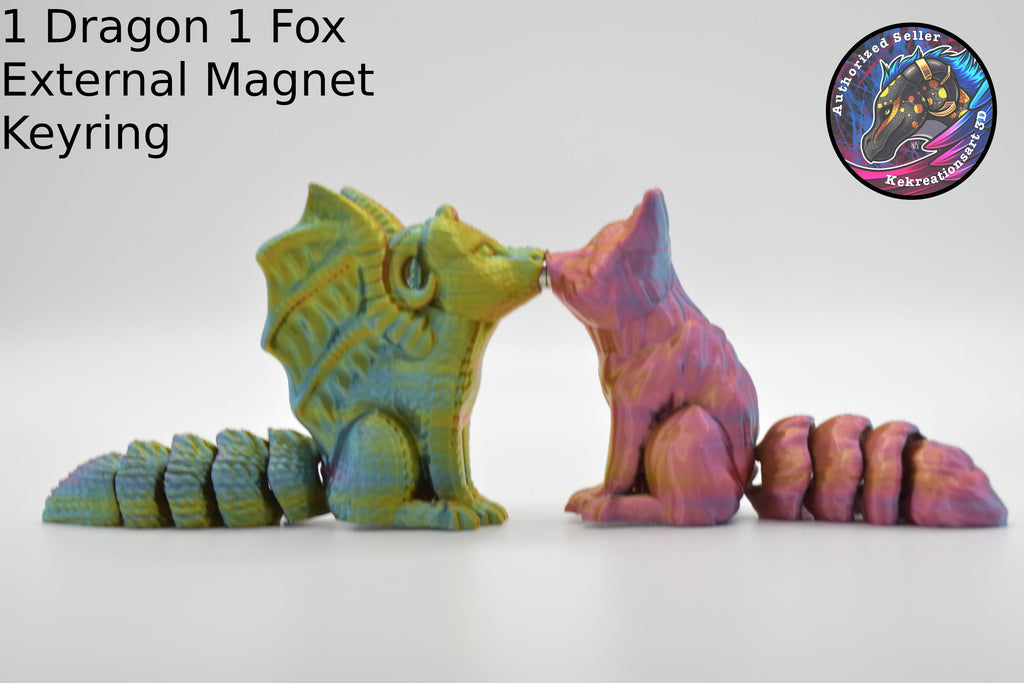 Dragon/Fox Magnet Kissing (Set of 2)