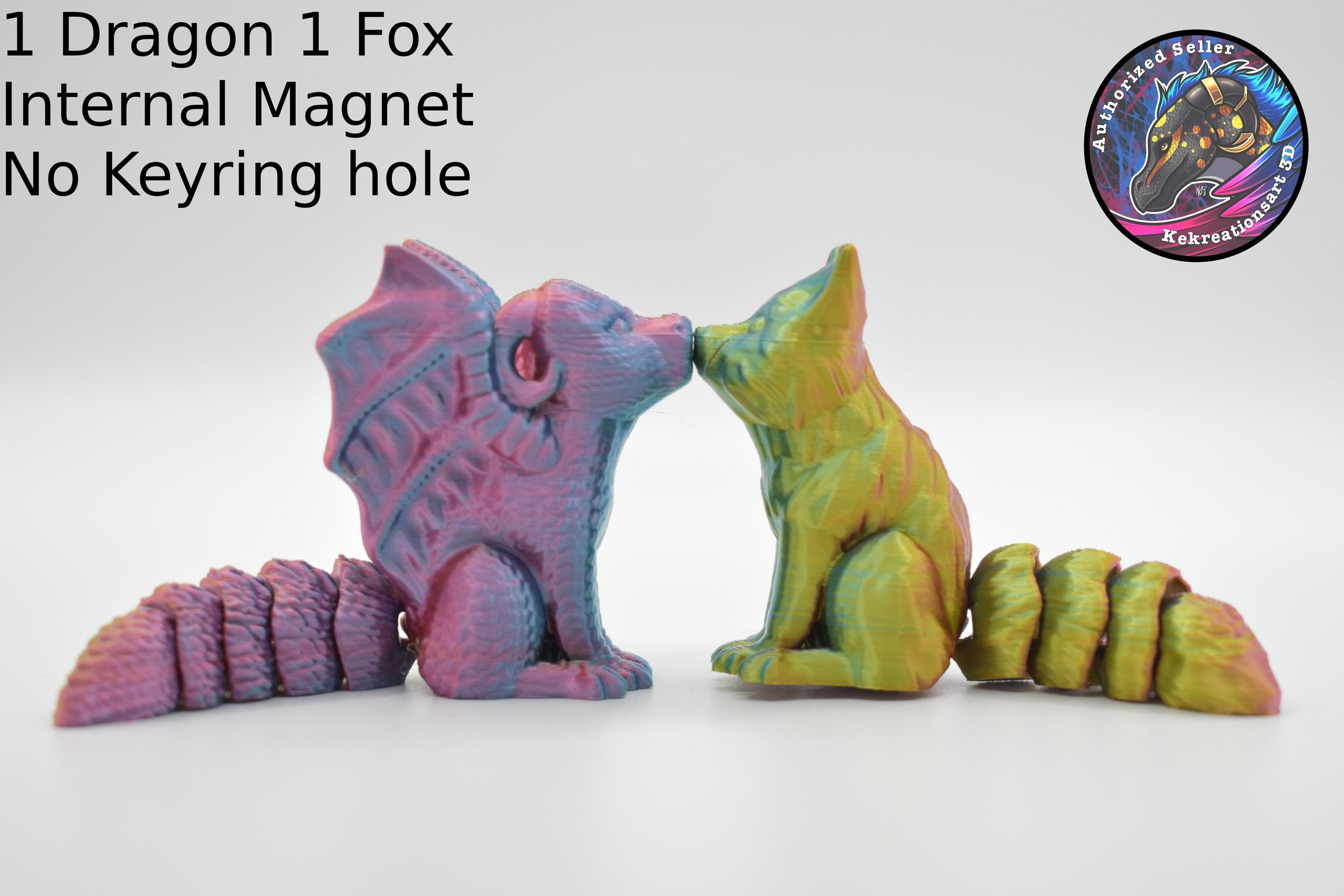 Dragon/Fox Magnet Kissing (Set of 2)