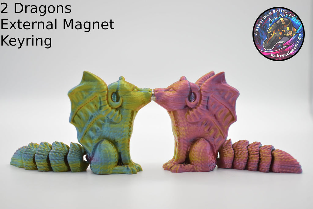 Dragon/Fox Magnet Kissing (Set of 2)